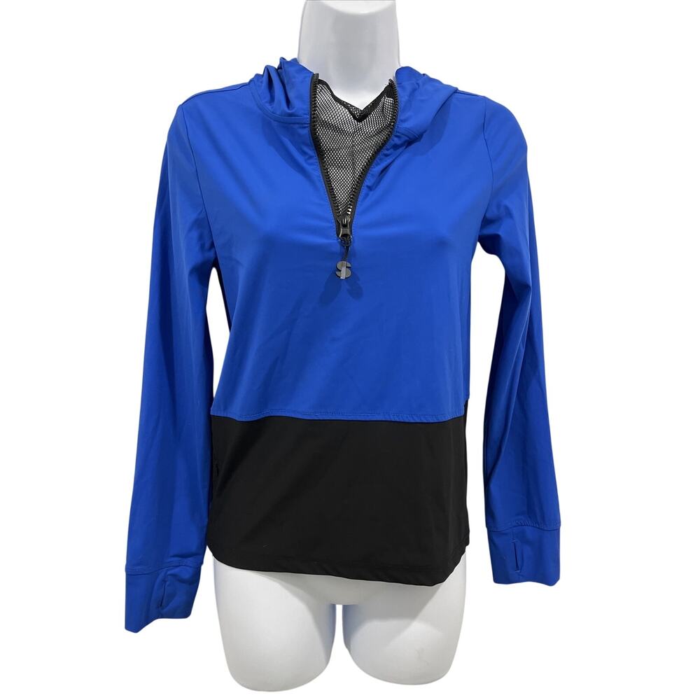 Sports Illustrated Women’s M Anorak Water Resistant Blue Black Runs Small